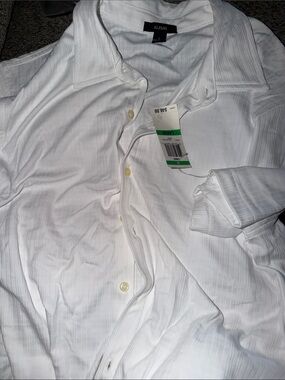Alfani White Men's Subtle Stripe Dress Shirt
